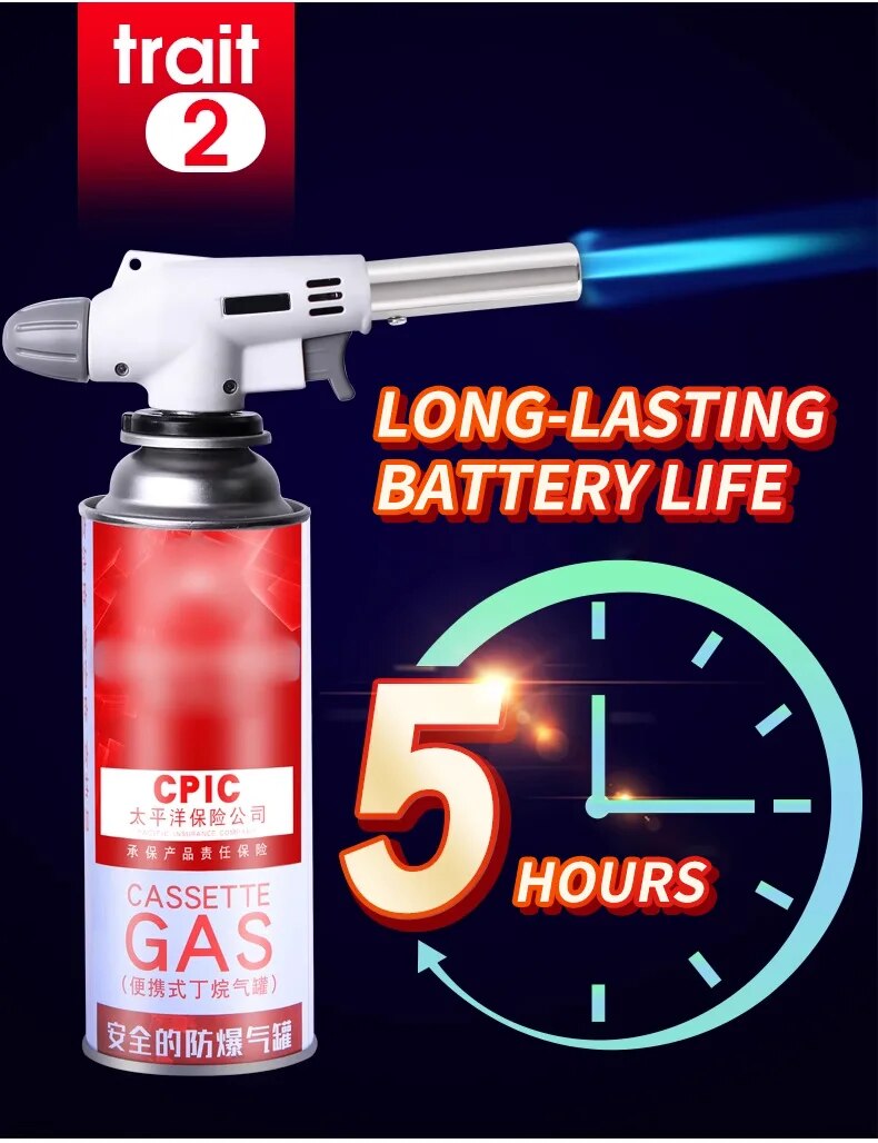 Enhanced Product Title: **Portable Butane Gas Stove - Versatile Metal Cooking Flame Gun for BBQ, Camping, and Outdoor Cooking** 

This title includes relevant keywords while maintaining clarity and appeal for potential buyers.