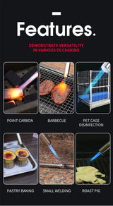 Enhanced Product Title: **Portable Butane Gas Stove - Versatile Metal Cooking Flame Gun for BBQ, Camping, and Outdoor Cooking** 

This title includes relevant keywords while maintaining clarity and appeal for potential buyers.