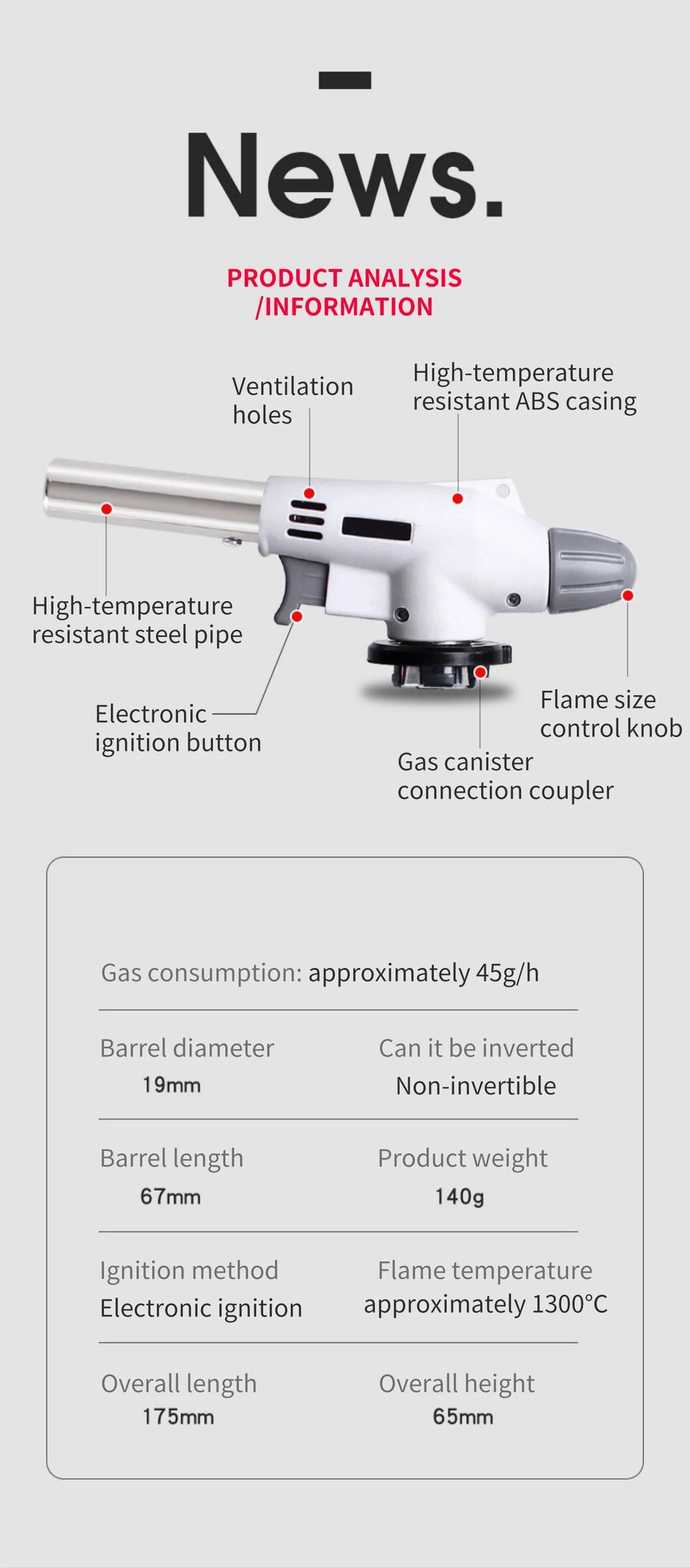 Enhanced Product Title: **Portable Butane Gas Stove - Versatile Metal Cooking Flame Gun for BBQ, Camping, and Outdoor Cooking** 

This title includes relevant keywords while maintaining clarity and appeal for potential buyers.