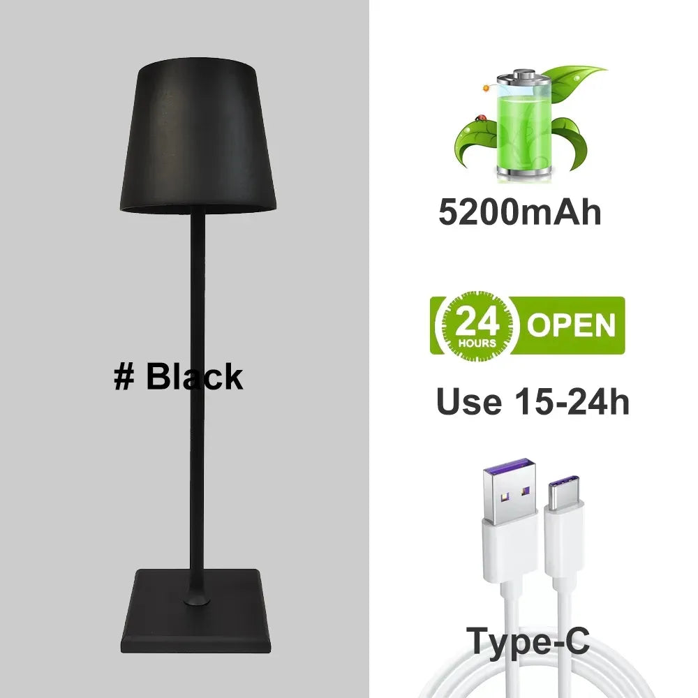 Portable Modern Aluminium Dimmable Table Lamp - LumiNova | Stylish LED Lighting for Home & Office