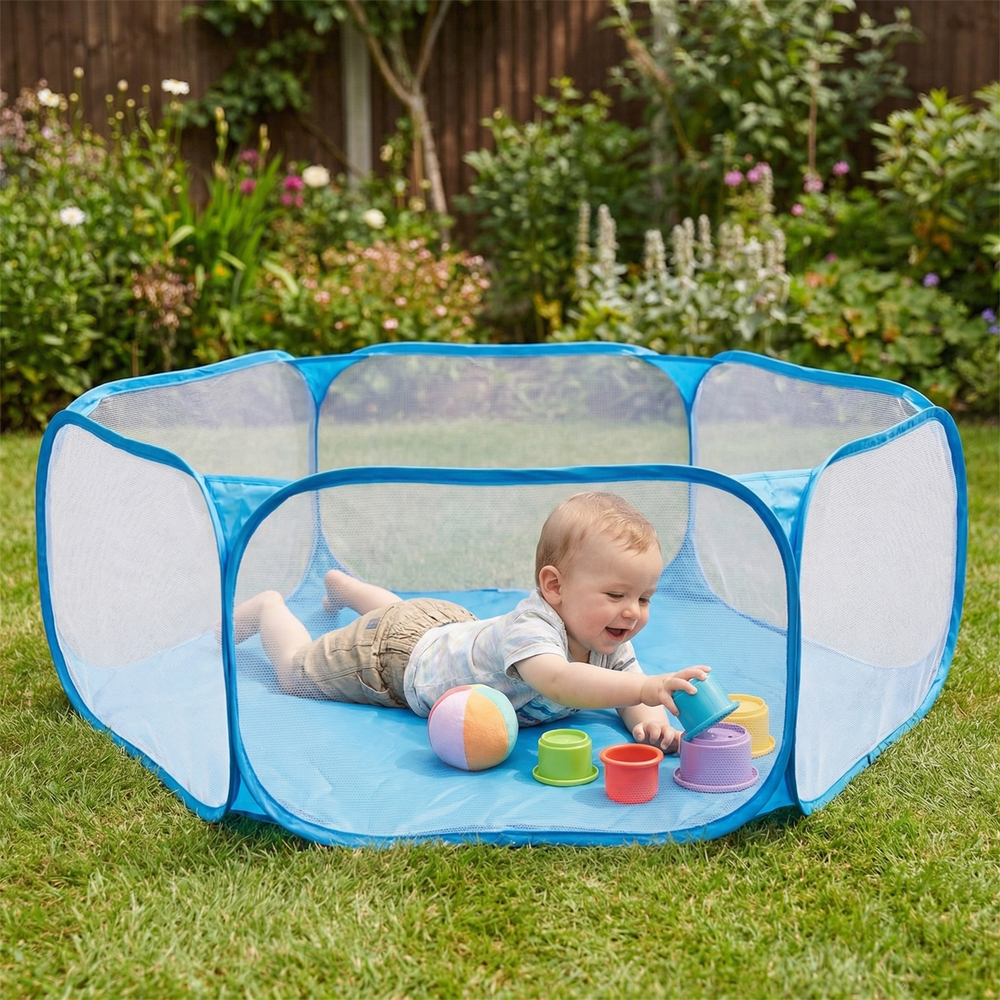 Portable Playpen – Lightweight Mesh, Travel & Safety Design