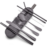 Premium Portable Stainless Steel Cutlery Set - Travel Essential for Eco-Friendly Dining On-the-Go!