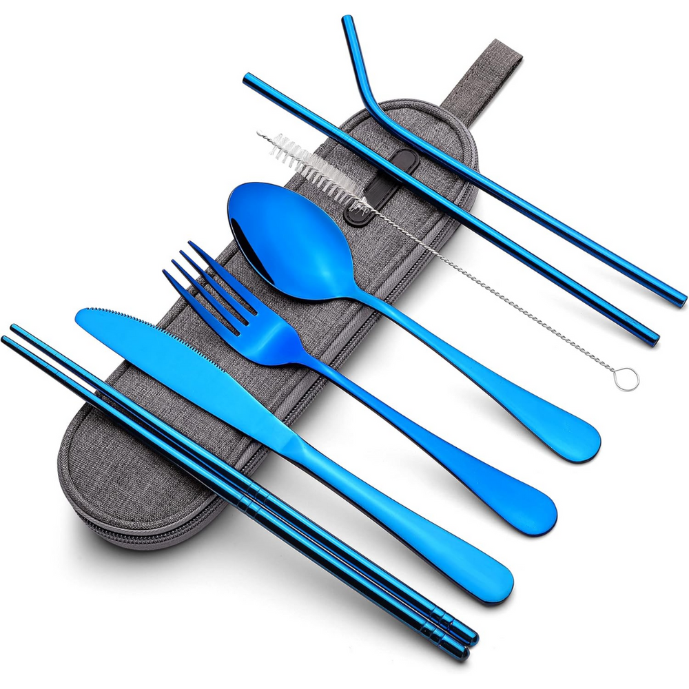 Premium Portable Stainless Steel Cutlery Set - Travel Essential for Eco-Friendly Dining On-the-Go!