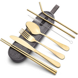 Premium Portable Stainless Steel Cutlery Set - Travel Essential for Eco-Friendly Dining On-the-Go!