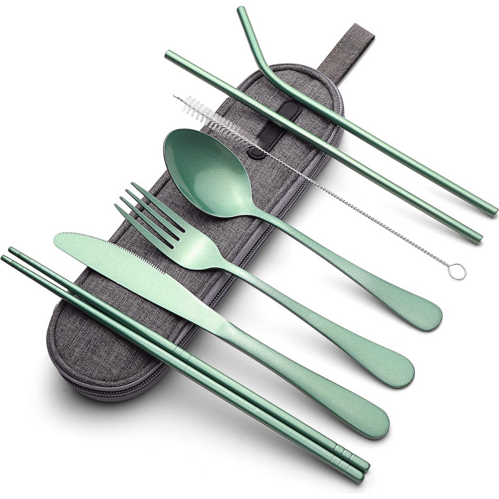 Premium Portable Stainless Steel Cutlery Set - Travel Essential for Eco-Friendly Dining On-the-Go!