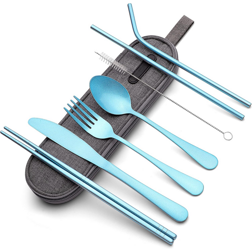 Premium Portable Stainless Steel Cutlery Set - Travel Essential for Eco-Friendly Dining On-the-Go!