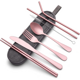 Premium Portable Stainless Steel Cutlery Set - Travel Essential for Eco-Friendly Dining On-the-Go!