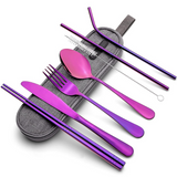 Premium Portable Stainless Steel Cutlery Set - Travel Essential for Eco-Friendly Dining On-the-Go!