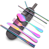Premium Portable Stainless Steel Cutlery Set - Travel Essential for Eco-Friendly Dining On-the-Go!
