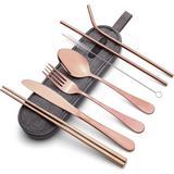 Premium Portable Stainless Steel Cutlery Set - Travel Essential for Eco-Friendly Dining On-the-Go!