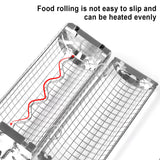 Rolling Grill Basket – Stainless Steel, 360° Rotation & Wooden Handle