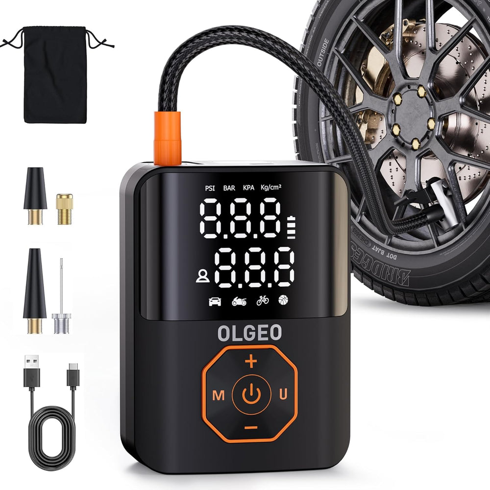 Portable Tire Pump - 18000mAh High-Power Air Compressor for Cars & Motorcycles - Fast Inflation, Compact Design, Ideal for Road Trips