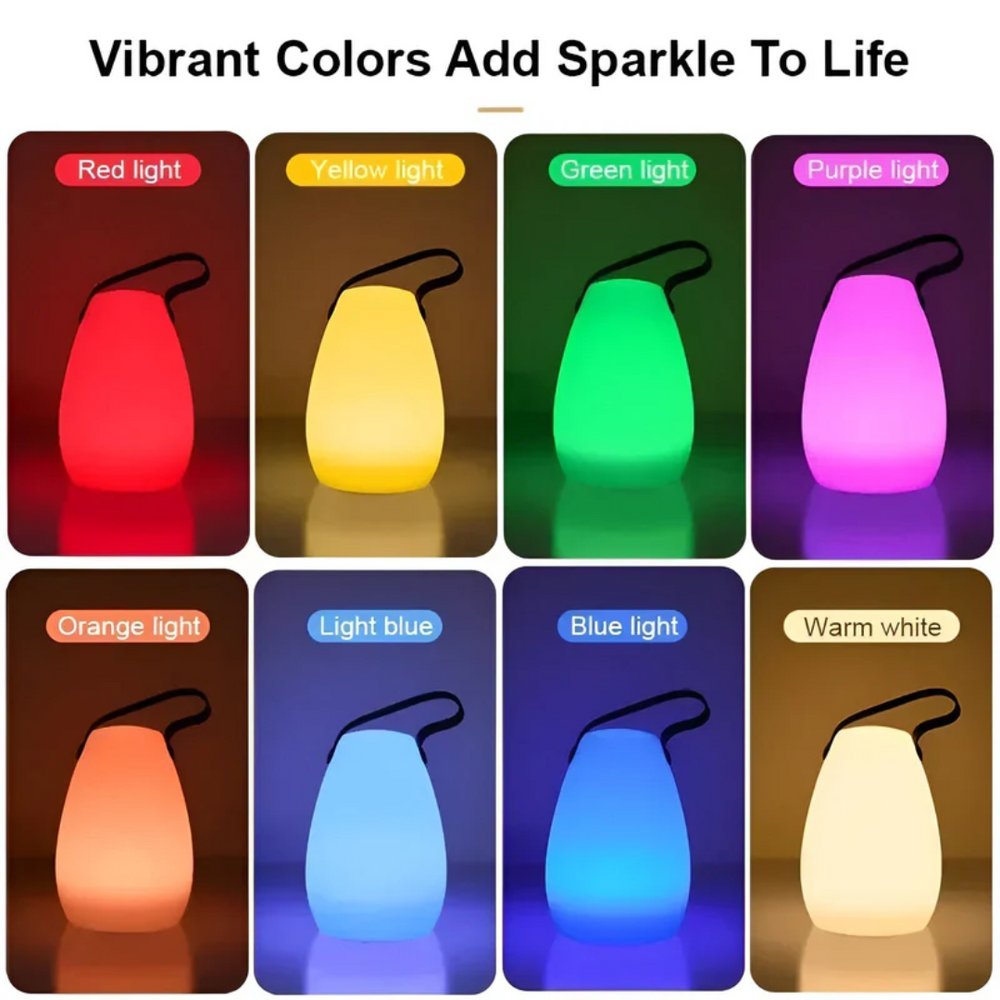 Enhanced Product Title: **RadianceFlex Portable Waterproof Wireless Table Lamp - Stylish & Versatile Outdoor Lighting Solution**