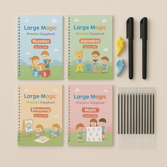Practice Copybook Set – Alphabet, Number & Math Workbook for Preschoolers
