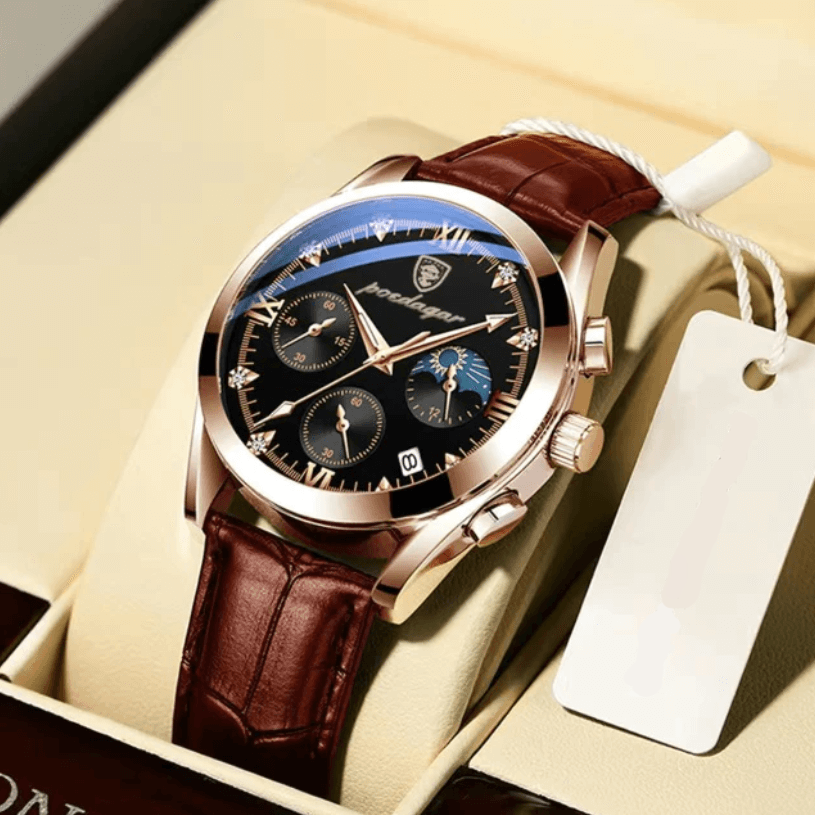 Luxury Men's Premium Leather Wristwatch - Stylish, Durable & Water-Resistant