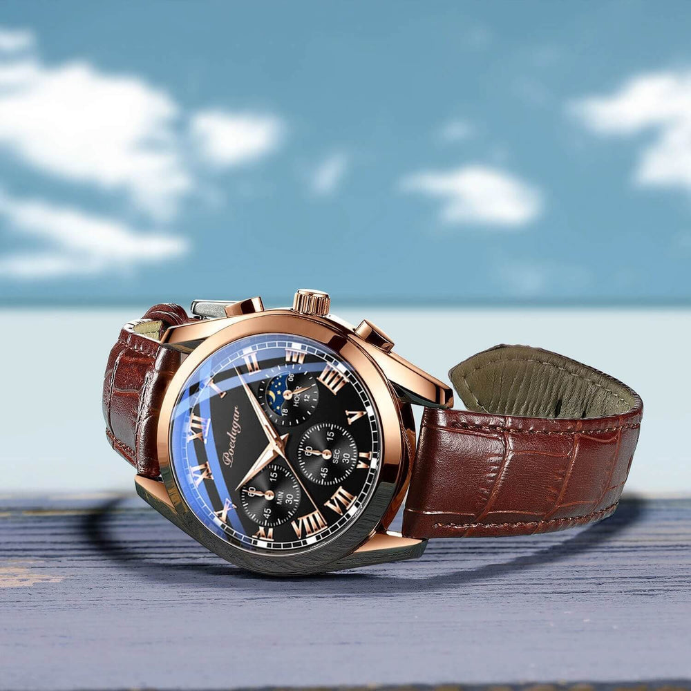 Luxury Men's Premium Leather Wristwatch - Stylish, Durable & Water-Resistant