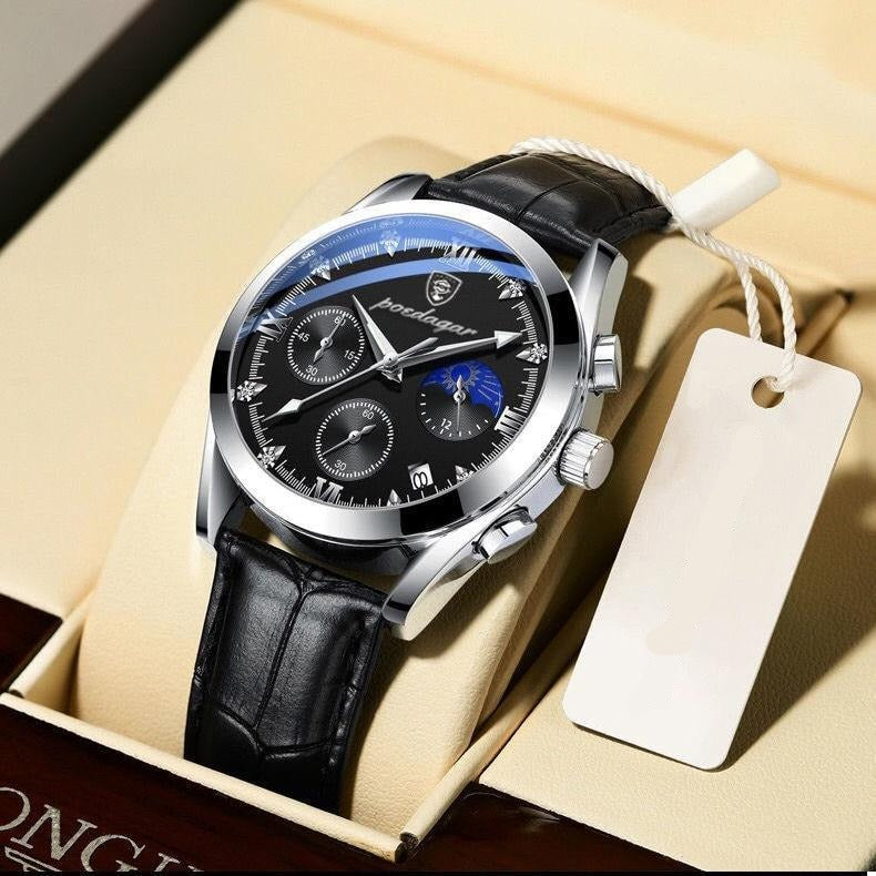 Luxury Men's Premium Leather Wristwatch - Stylish, Durable & Water-Resistant