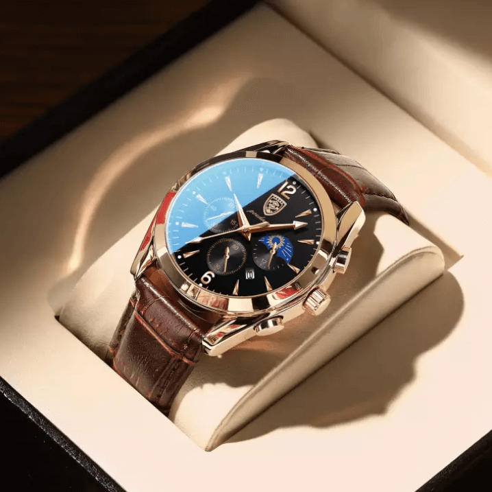 Luxury Men's Premium Leather Wristwatch - Stylish, Durable & Water-Resistant