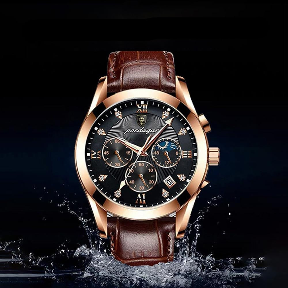 Luxury Men's Premium Leather Wristwatch - Stylish, Durable & Water-Resistant
