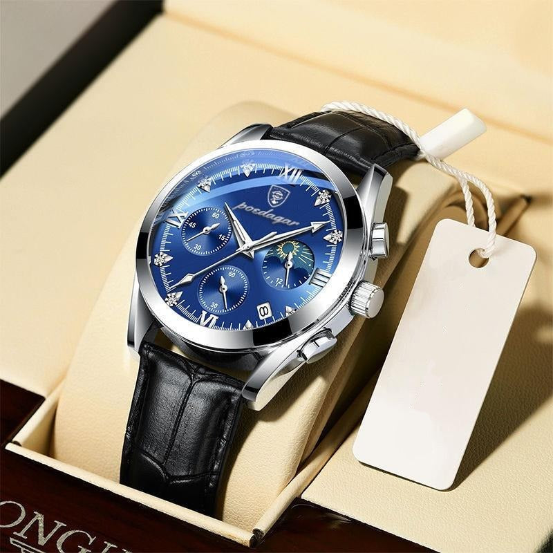 Luxury Men's Premium Leather Wristwatch - Stylish, Durable & Water-Resistant
