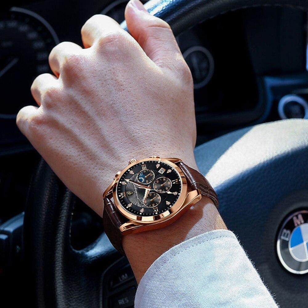 Luxury Men's Premium Leather Wristwatch - Stylish, Durable & Water-Resistant