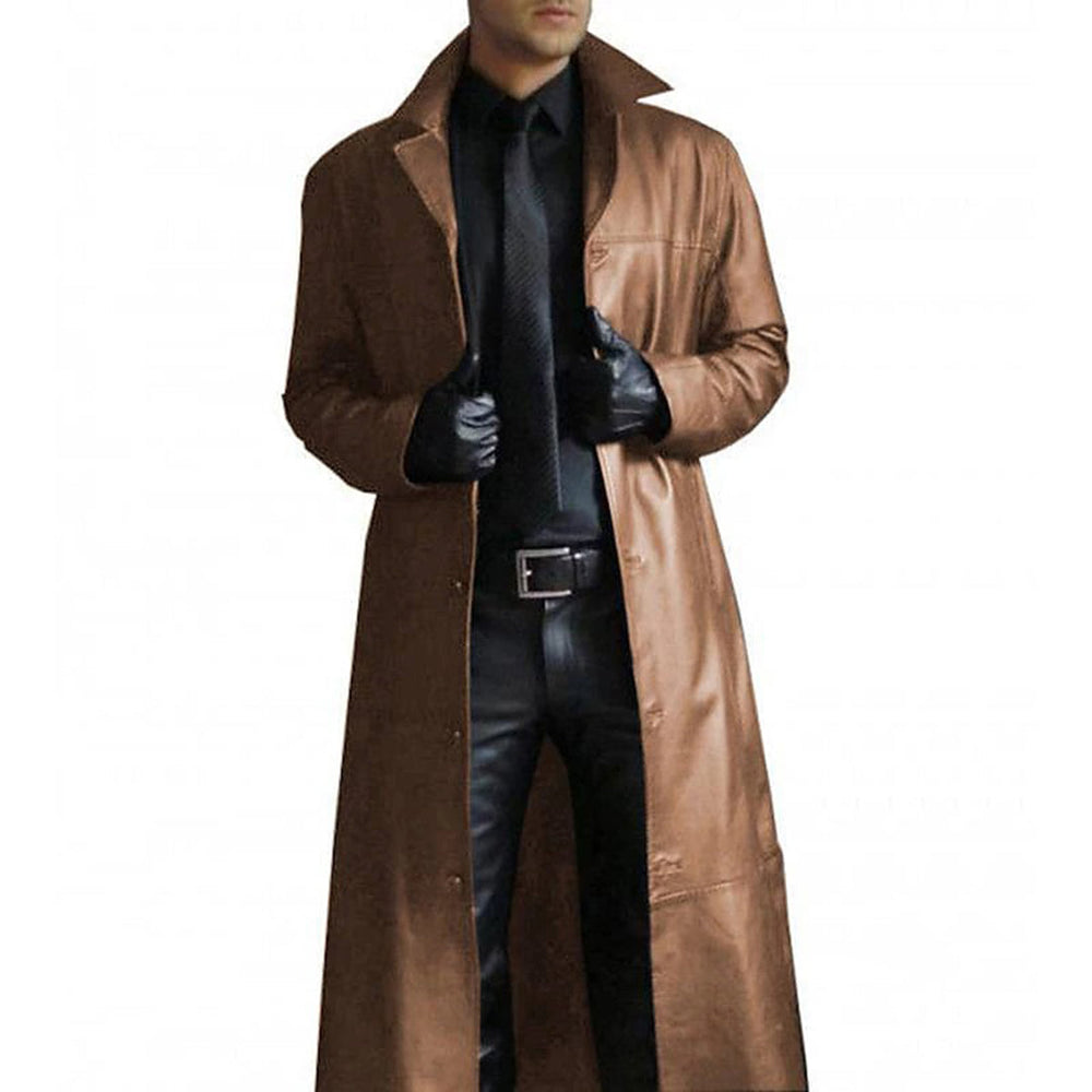 Long Leather Men's Coat – Vittorio - 3