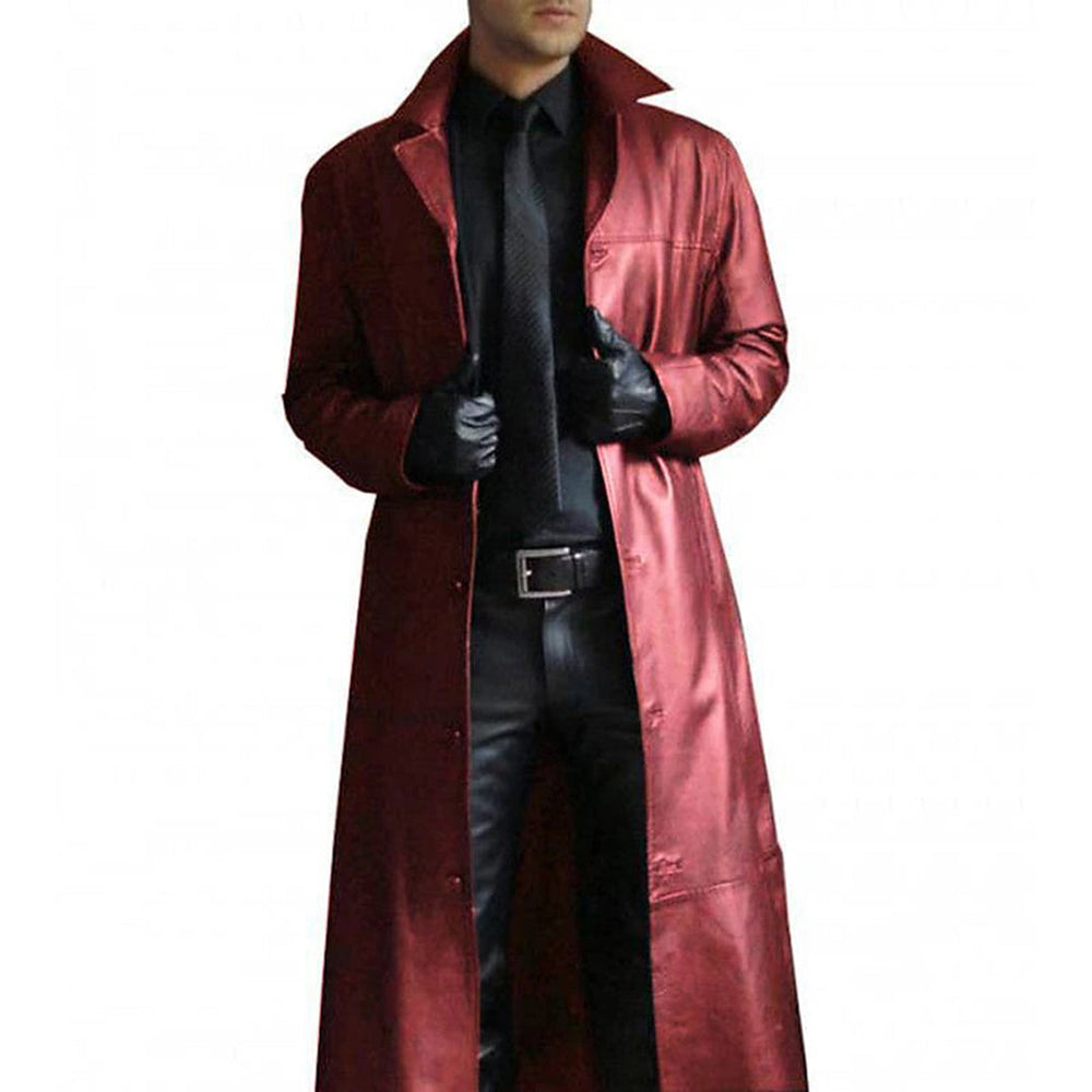 Long Leather Men's Coat – Vittorio - 4