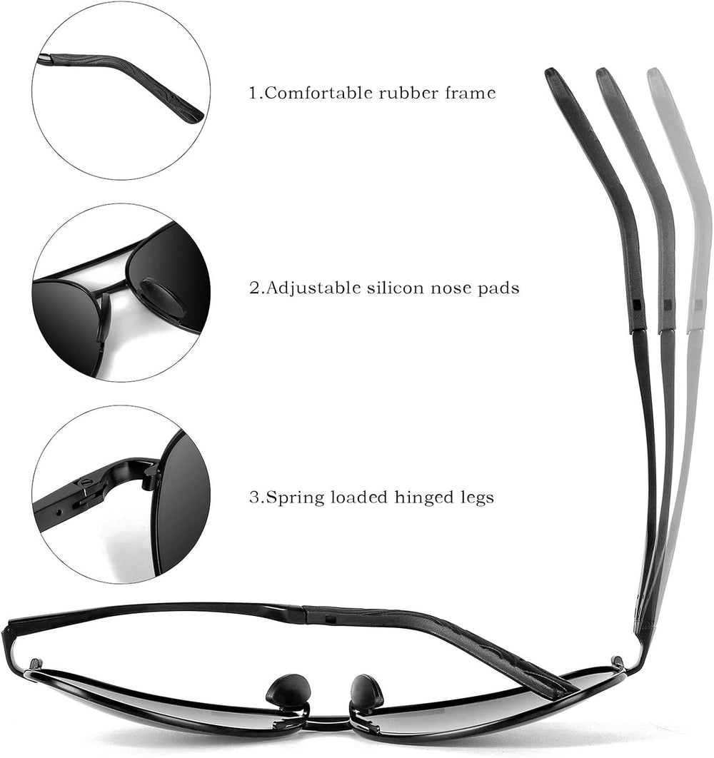 Joey Premium Polarized Aviator Sunglasses for Men & Women - UV Protection, Stylish Design, Perfect for Outdoor Activities