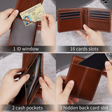 Premium SlimArmor RFID-Blocking Leather Bifold Wallet for Men - Stylish & Secure Design
