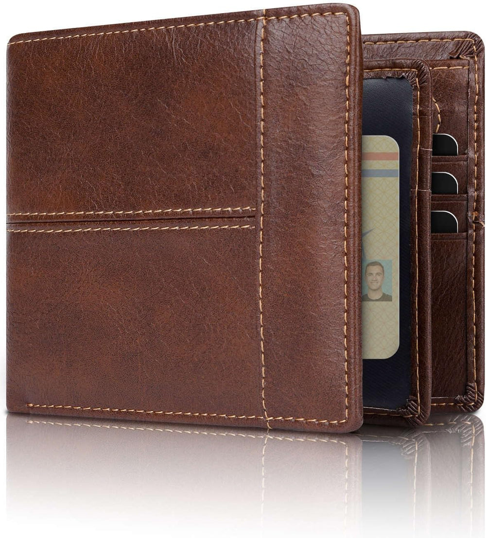 Premium SlimArmor RFID-Blocking Leather Bifold Wallet for Men - Stylish & Secure Design