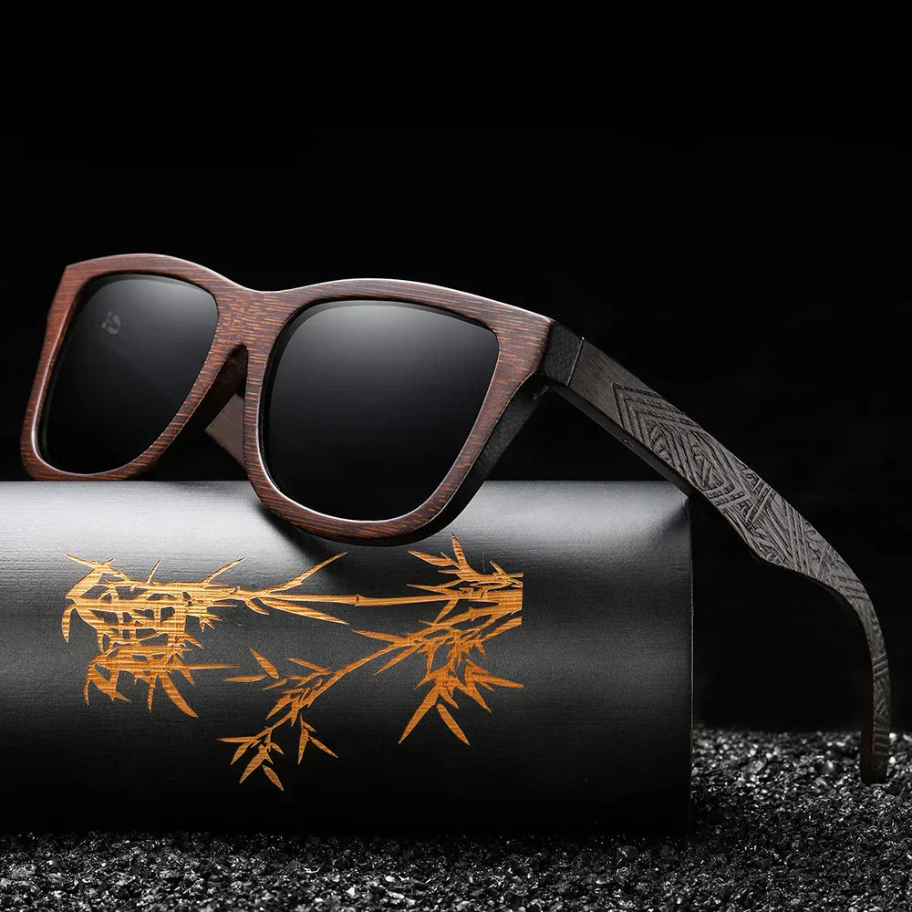Timbergrain Sunglasses – Polarized UV400 Lenses & Engraved Wood Frame