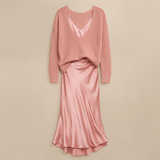 Rose Satin Slip Maxi Dress detail