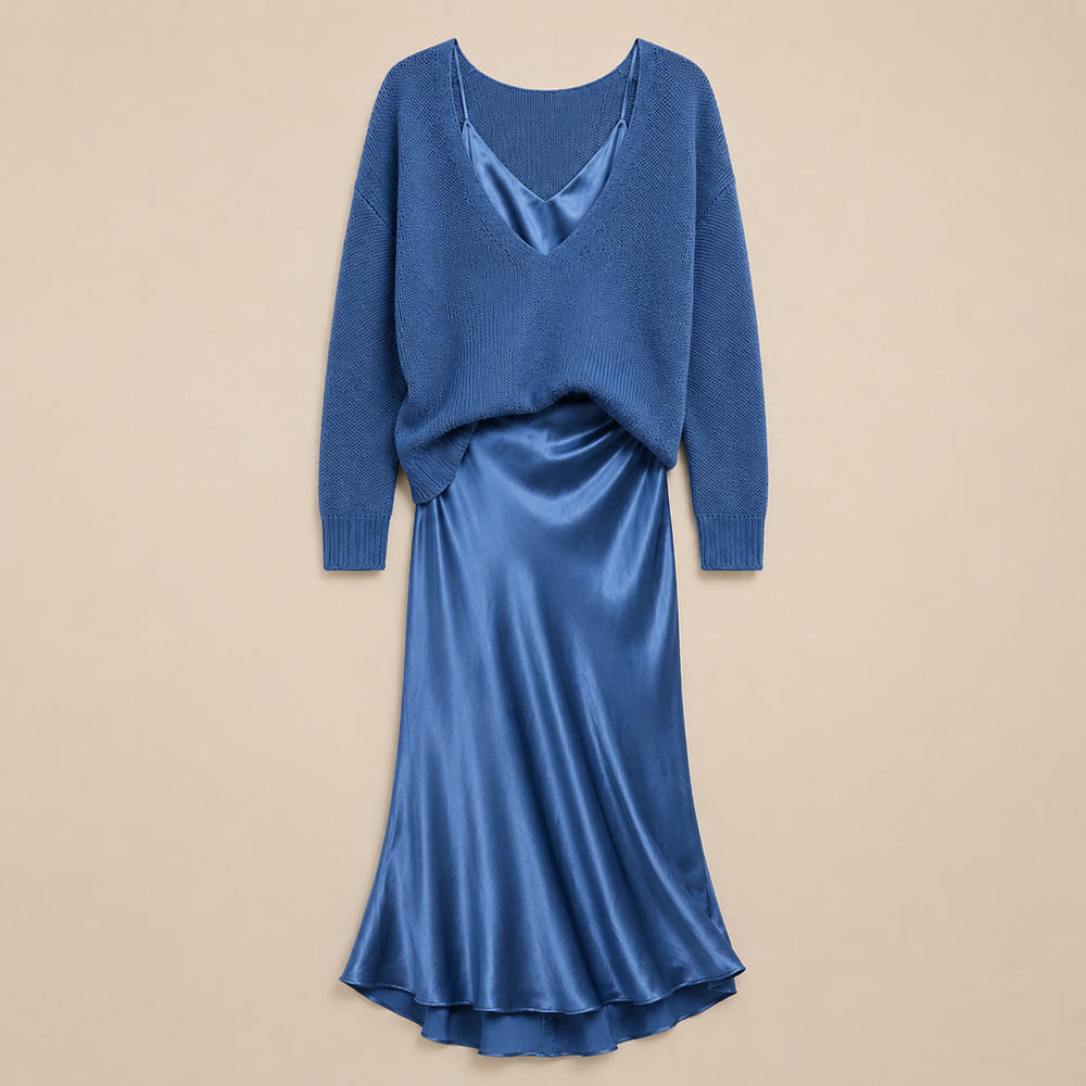 Rose Satin Slip Maxi Dress - additional view