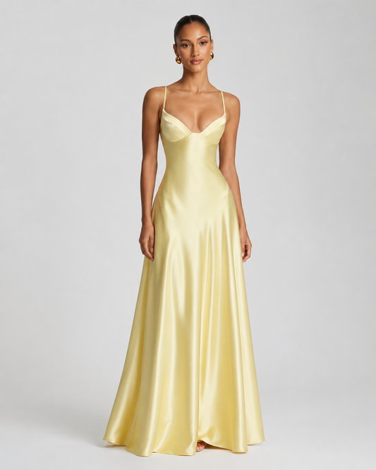 Buttercup Satin Slip Gown
