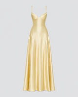 Buttercup Satin Slip Gown side view