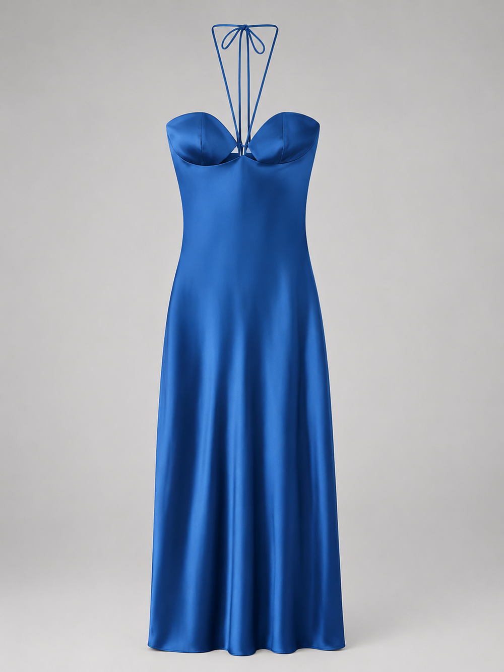 Sage Halter Satin Gown - additional view