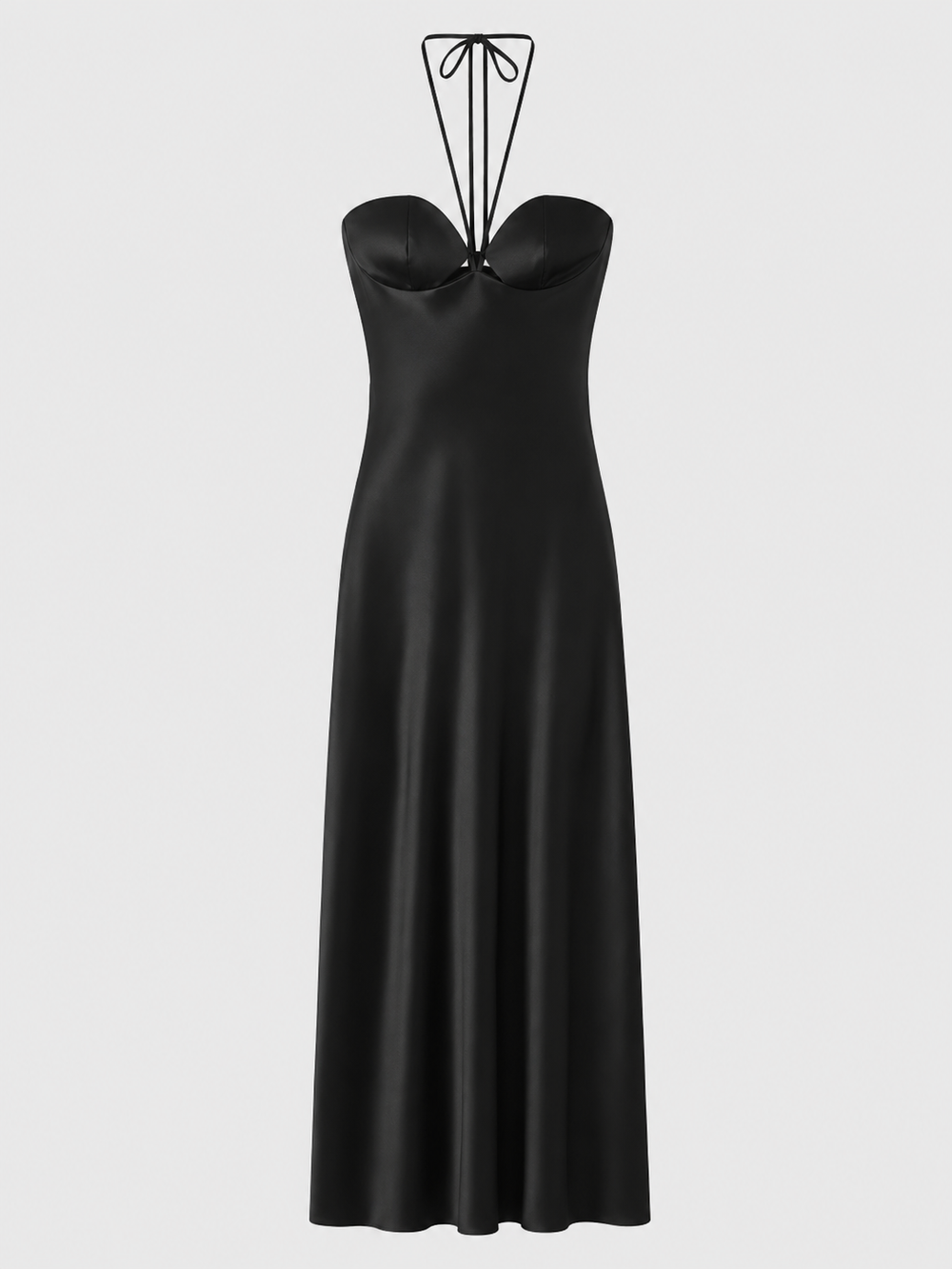 Sage Halter Satin Gown - additional view