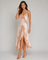 Lace-Trim Satin Slip Dress