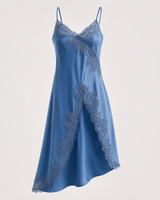 Lace-Trim Satin Slip Dress - additional view