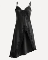 Lace-Trim Satin Slip Dress - additional view