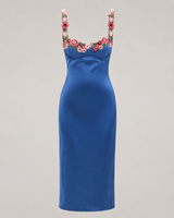 Floral Embroidered Satin Midi - additional view