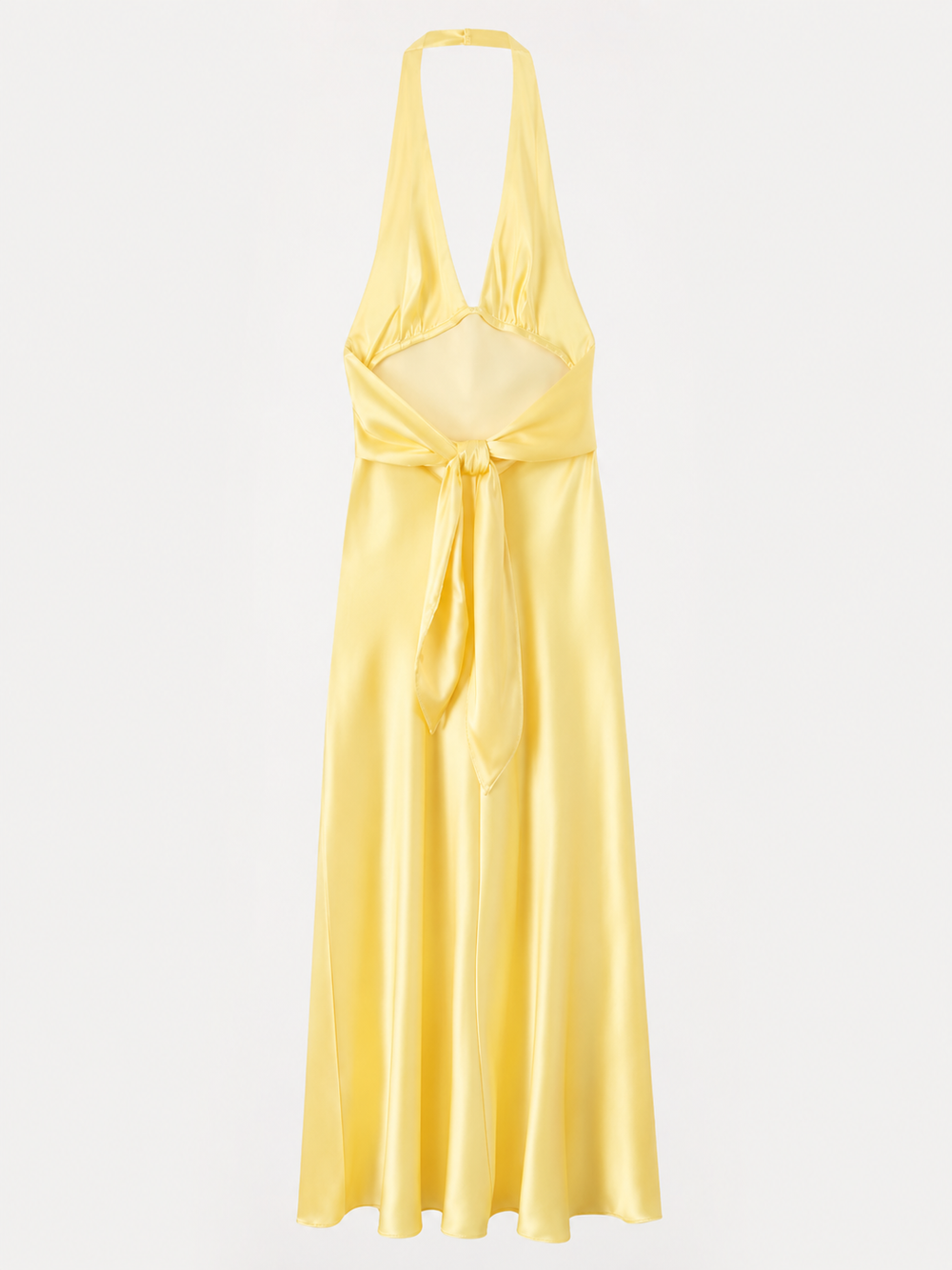 Sunshine Halter Satin Maxi Dress
