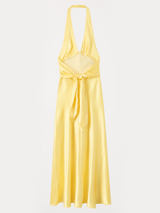 Sunshine Halter Satin Maxi Dress