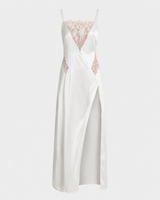 Ivory Lace-Panel Slip Gown
