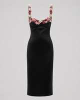 Floral Embroidered Satin Midi - additional view