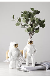 Astronauten-Blumenvase – Stilvolle Dekorative Figur mit Integriertem Pflanzfach für Kreative Raumgestaltung