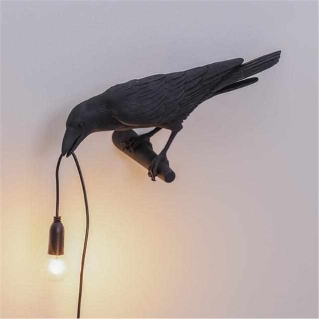 Raven Table Lamp – Resin Sculpture, Warm White Light & 4 Positions