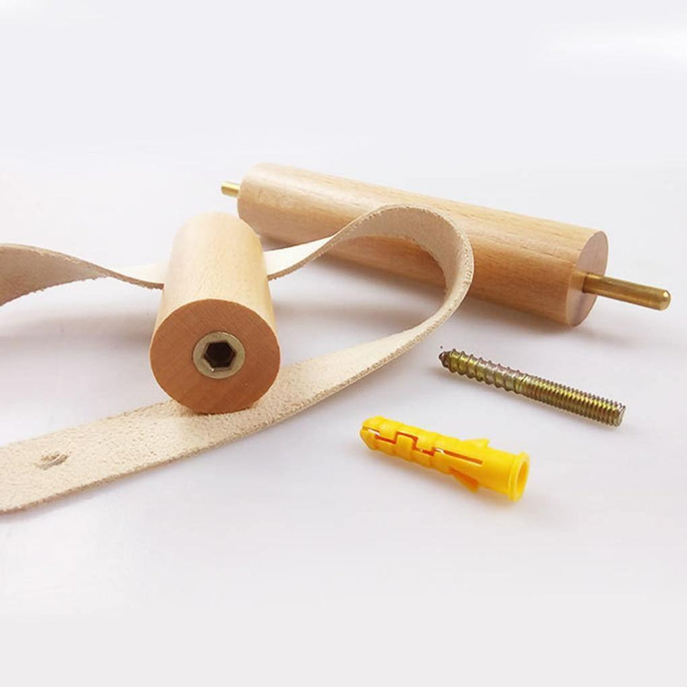 BowLift | High-Quality Toilet Paper Holder | Oak & Faux Leather | Minimalist Bathroom Design