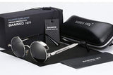 Retro Round Polarized Steampunk Sunglasses - Argo
