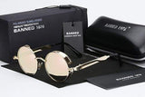 Retro Round Polarized Steampunk Sunglasses - Argo